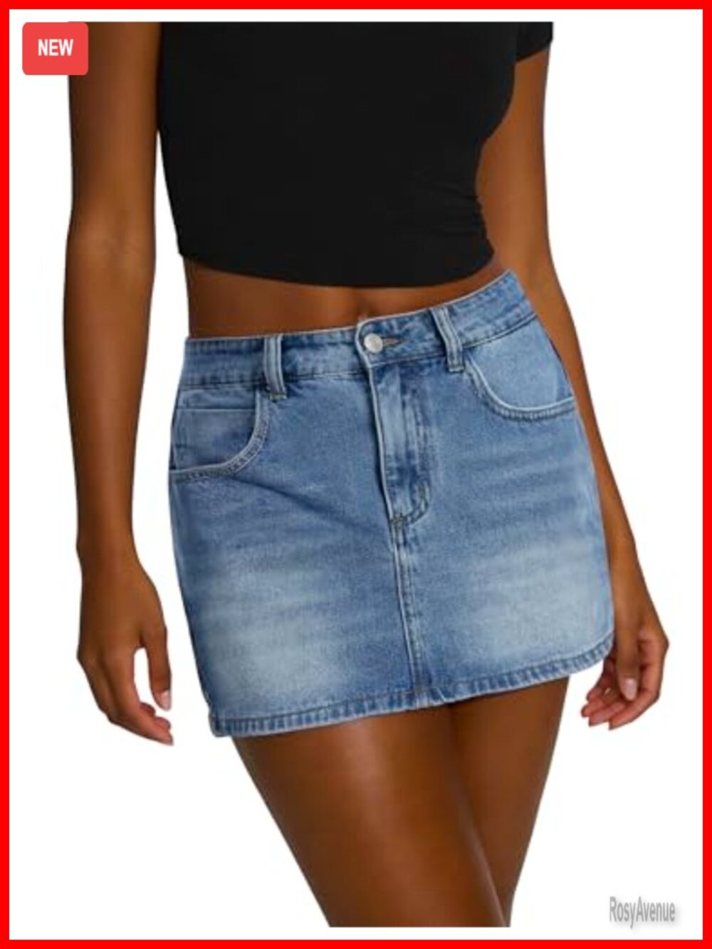 Women's Denim Skort with Shorts A-Line Mini Skirt Cotton Blend